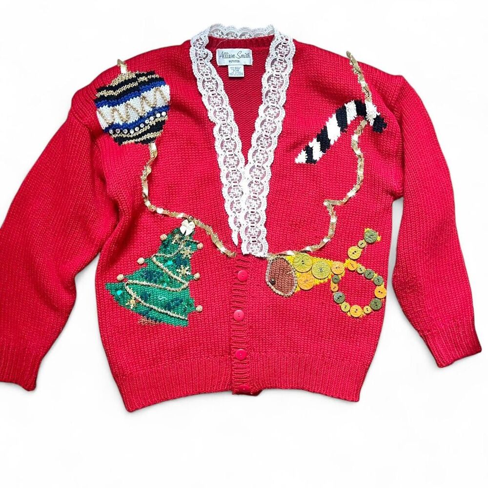vintage Allison smith ugly christmas sweater petite M